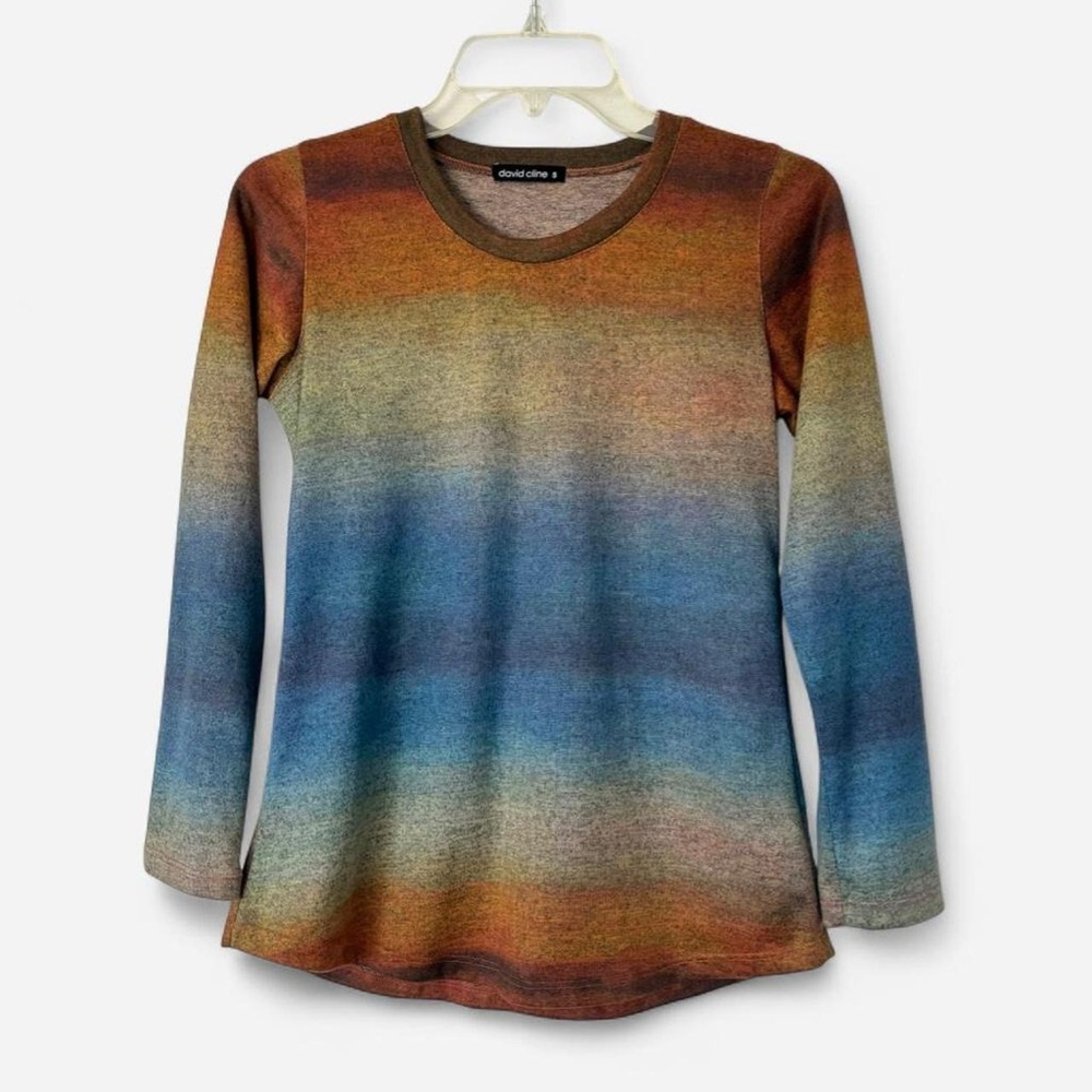 David Cline rainbow ombré long sleeve top